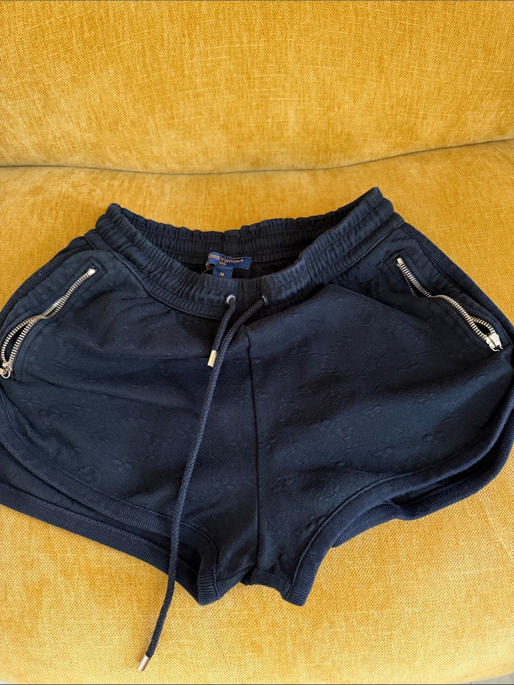 Louis Vuitton black Logo-Embossed Drawstring Athletic Shorts